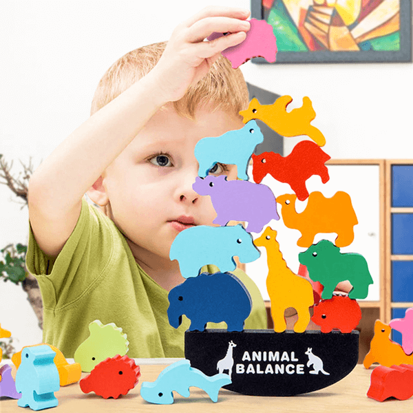 animal balance montessori toys Himiku wooden toys for kids